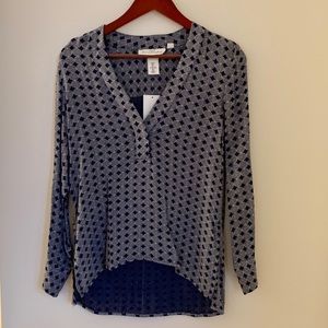 H&M blue Patterned Long-sleeved Shirt